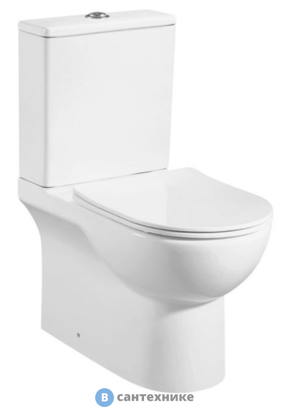 Унитаз с бачком AZARIO Ambra AZ-848 безободковый, с сиденьем микролифт