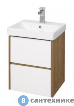 картинка Тумба под раковину Акватон Сканди 45 Белый/Дуб Рустикальный (1A251601SDZ90)