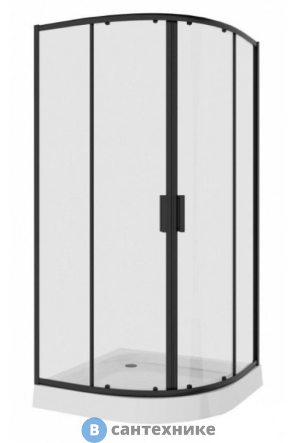 Душевое ограждение Niagara NG-6886-08 black (80*80*195) полукруг, двери раздвижные, без поддона