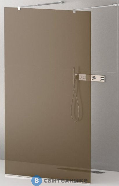 Душевая перегородка Cezares LIBERTA-L-2-110-BR-Cr с возможностью двустороннего входа, стекло бронза, профиль хром, 1100x1950 мм