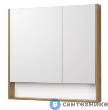 картинка Зеркальный шкаф Акватон Сканди 85 Белый/Дуб Рустикальный (1A252302SDZ90)