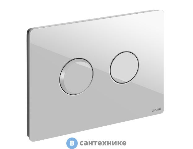 Кнопка смыва Cersanit ACCENTO CIRCLE, пневматическая, стекло, белый глянцевый (P-BU-ACN-CIR-PN/Wh/Gl)