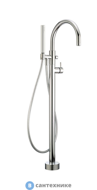 Смеситель CISAL Less New внешняя часть, напольный, для ванны с ручным душем со шлангом 150 см, хром (LN01420021), без внутренней части