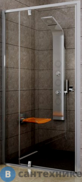 картинка Душевая дверь Ravak Pivot PDOP2-110 сатин + Транспарент (03GD0U00Z1)