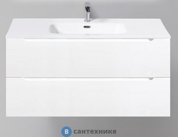 Тумба под раковину BelBagno 100 см ETNA-1000-2C-SO-BO-P подвесная с двумя выкатными ящиками, Bianco Opaco