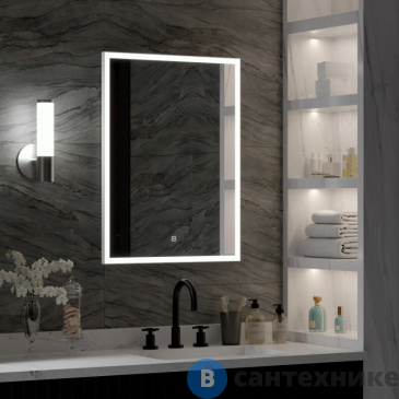 картинка Зеркало Континент Frame White LED 600х800 (ЗЛП944)