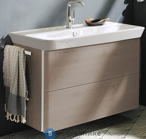 Тумба Burgbad Iveo подвесная с умывальником с 1 отв под смес. 1000х492х721 мм. 2 выдв ящика, сифон в компл. F2834 фланелевый дубовый (SFEN100F2834G0161C0001*1)