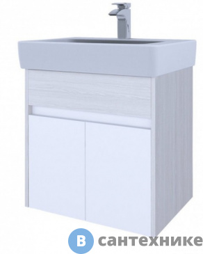 картинка Тумба под раковину Акватон ВЕРДИ 60 (белый/ясень фабрик) (1A206701VDAV0)