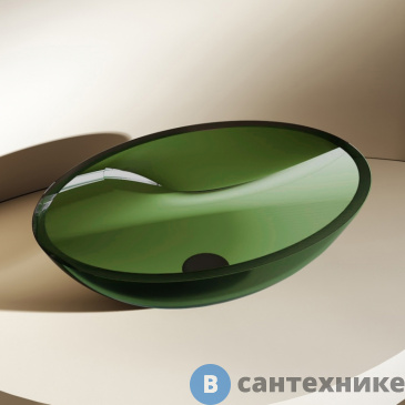 картинка Раковина ABBER Kristall AT2802Emerald накладная прозрачная зеленая