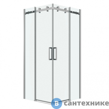 картинка Душевое ограждение Grossman Classic 300.K33.04.9090.10.00 Classic (90*90*195) квадрат, раздвижная, хром, стекло прозрачное, без поддона