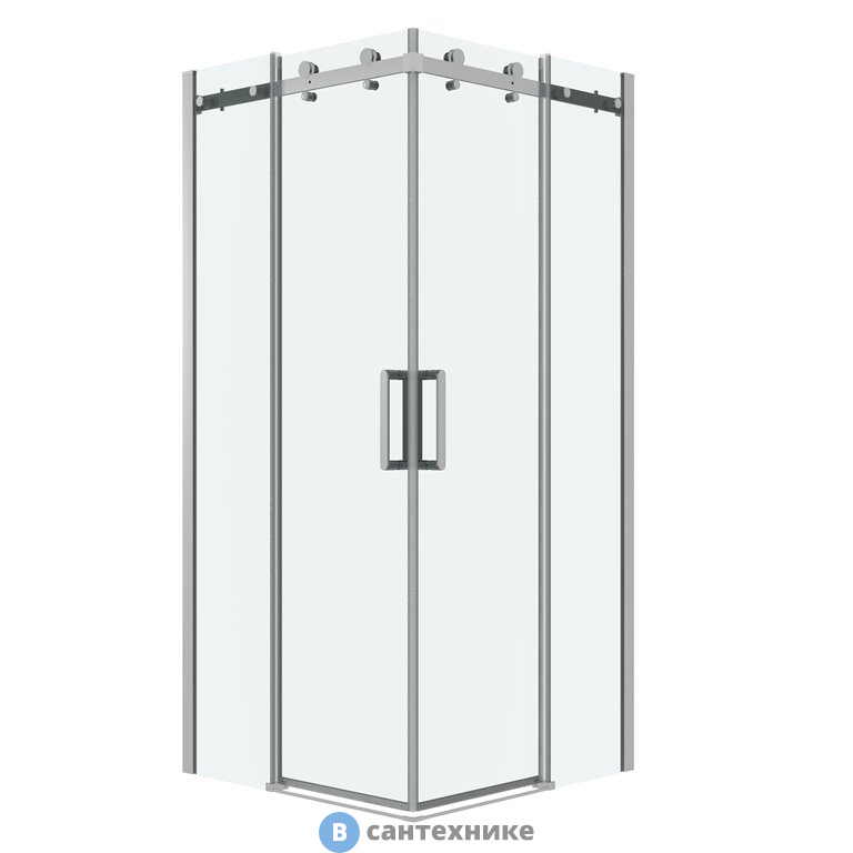 Душевое ограждение Grossman Classic 300.K33.04.9090.10.00 Classic (90*90*195) квадрат, раздвижная, хром, стекло прозрачное, без поддона