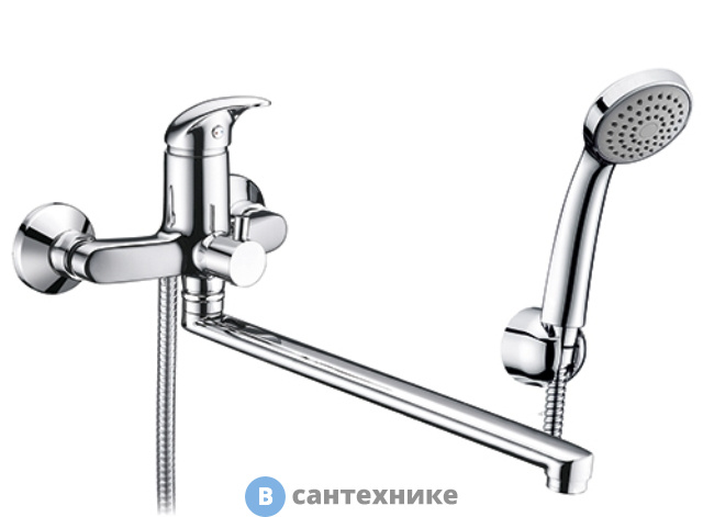 Смеситель WasserKRAFT Isen 2602L для ванны с длинным поворотным изливом латунь, хромоникелевое покрытие
