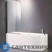 Шторка на ванну Band Hours EKO 80  чёрн. матовый (800х1400)