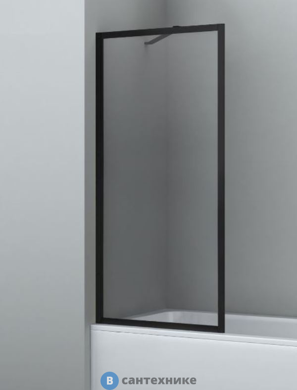 Шторка для ванны WasserKRAFT Abens 20W01-80 Matt black Fixed