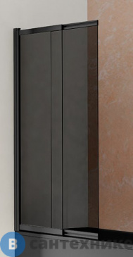 картинка Шторка на ванну Vincea VSB-1E100CGB, 1000*1450, матовый черный, стекло тонированное