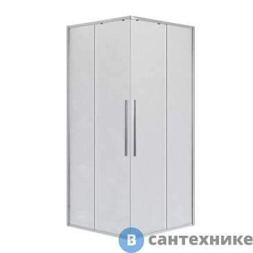 картинка Душевое ограждение Niagara NG-3623-34 (90*90*195) квадрат, раздвижная, хром, стекло шиншилла, без поддона