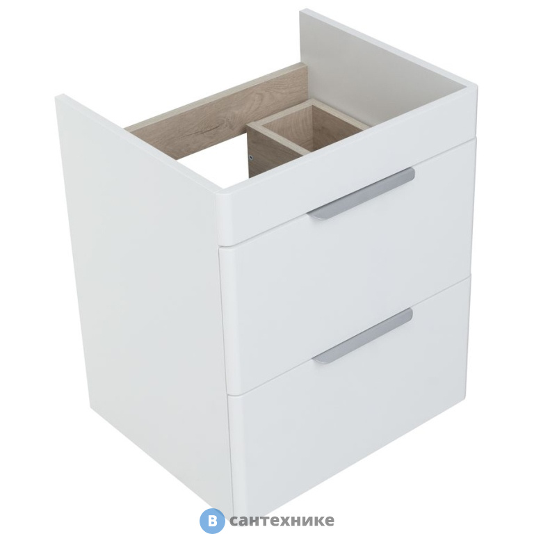 Тумба под раковину Aquanet Ирис new 50 белый глянец (2 ящика) (310143)