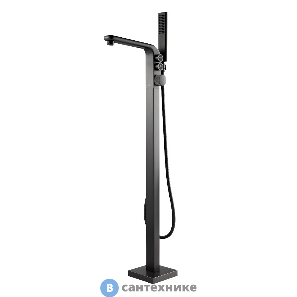 Смеситель Black&White U7642GM для ванны, отдельностоящий, тёмно-серый
