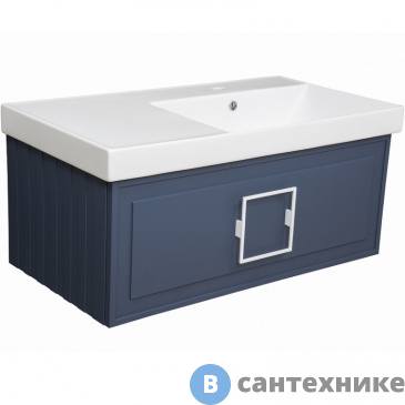 картинка Тумба под раковину La Fenice Cubo Blu grigio 90 см синяя матовая (FNC-01-CUB-BG-90)