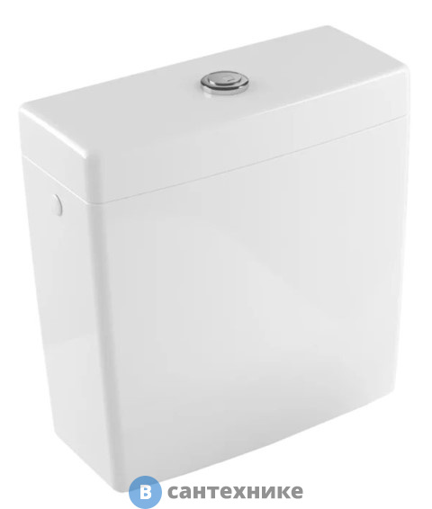 Сливной бачок Villeroy & Boch 57061101 Subway 2.0, 3/6, двойной смыв, кнопка хром, подключение воды-сбоку или сзади