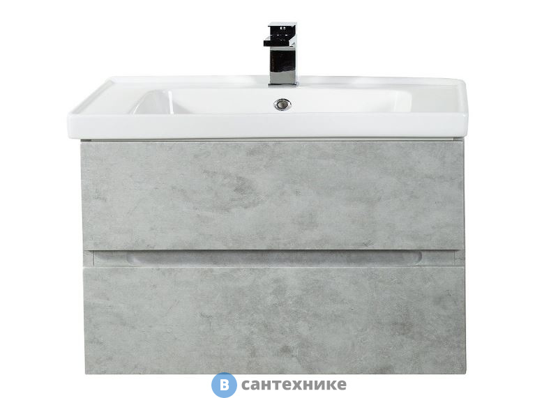 Тумба под раковину Art & MAX TECHNO AM-Techno-900-2C-SO-LS935 подвесная с двумя выкатными ящиками, бетон лофт натуральный