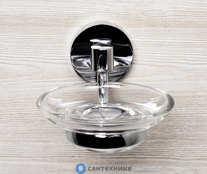 Мыльница WasserKRAFT Rhein K-6229 стеклянная металл, хромоникелевое покрытие, прозрачное стекло