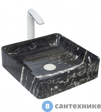 картинка Раковина WELTWASSER ELBACH 2179 K512 накладная (чёрная с белым) /400х400х110/