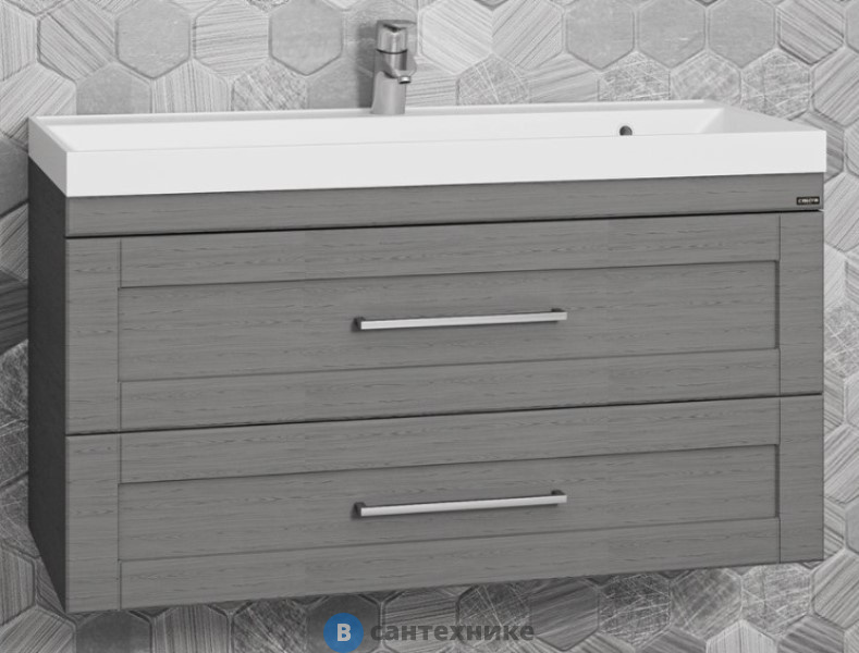Тумба под раковину СанТа Венера 100 дуб серый, подвес. (ум Classic 100) (221021)