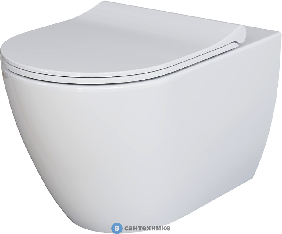 Унитаз подвесной Ambassador Queen 113T20001R (570*360*400) безободковый, с тонкой крышкой