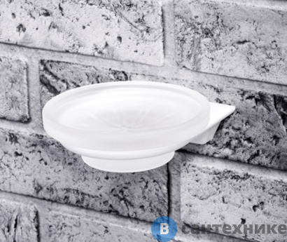 картинка Мыльница WasserKRAFT Kammel K-8329 White стеклянная металл, матовое стекло, белая порошковая краска
