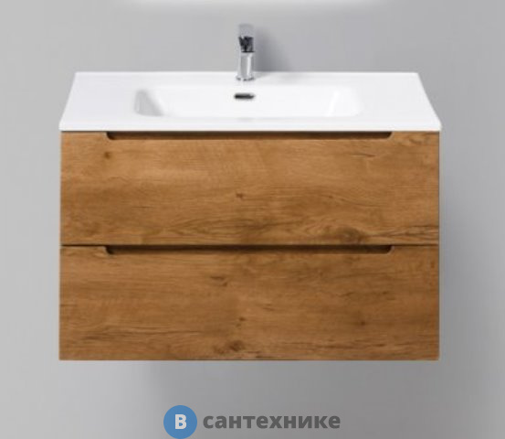 Тумба под раковину BelBagno 81 см ETNA-800-2C-SO-RN-P подвесная с двумя выкатными ящиками Rovere Nature