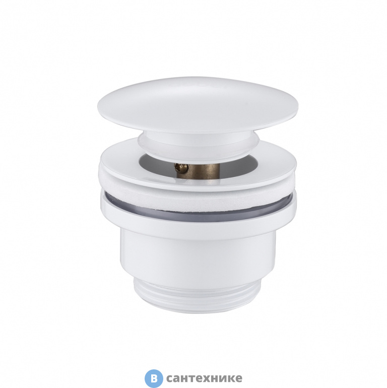 Донный клапан ABBER AF0011W без перелива, клик-клак, белый