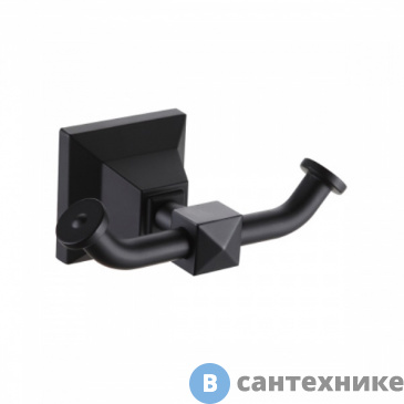 картинка Крючок AZARIO ALTRE двойной, чёрный матовый (AZ-96005AB)