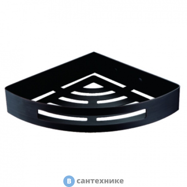 Полка AZARIO AZ-160B угловая одноэтажная, чёрная матовая