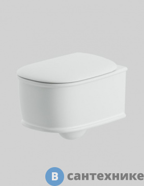 картинка Унитаз подвесной Artceram ATELIER 52х37 см, безободковый, с крепежом, белый (ATV001 01 00), без сиденья