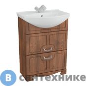 Тумба под раковину Merkana Пиллау 60, с/2ящ, ум.Элеганс 60, темный янтарь