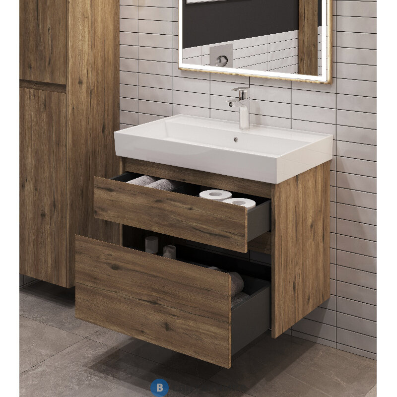 Тумба под раковину Aquanet Nova Lite 2.0 75 дуб рустикальный (346316)