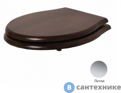 картинка Сиденье AZZURRA Giunone-Jubilaeum для унитаза дерево, шарниры хром (микролифт) (1800NM/F noce/cr)