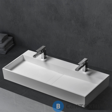 картинка Раковина ABBER Stein AS2642 накладная двойная, белая матовая