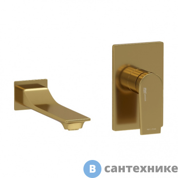 картинка Смеситель WasserKRAFT A55543 встраиваемый набор для раковины, матовое золото