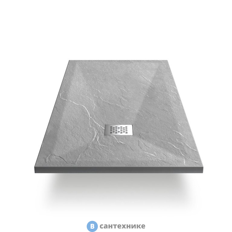 Душевой поддон Vincea VST-4SR9010G из искусственного камня, 1000*900*25, серый, без сифона