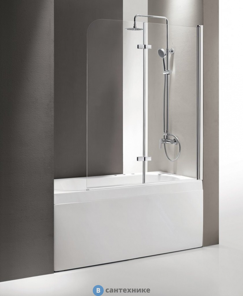 Шторка CEZARES ECO-V-21-120/140-P-Cr-R на ванну