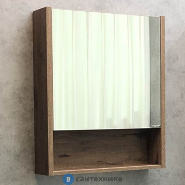 Зеркало-шкаф Comforty Марио-60 дуб тёмный