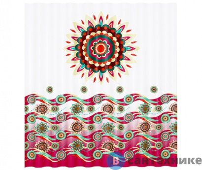 картинка Шторка для ванной WasserKRAFT Isen SC-40101 Полиэстер