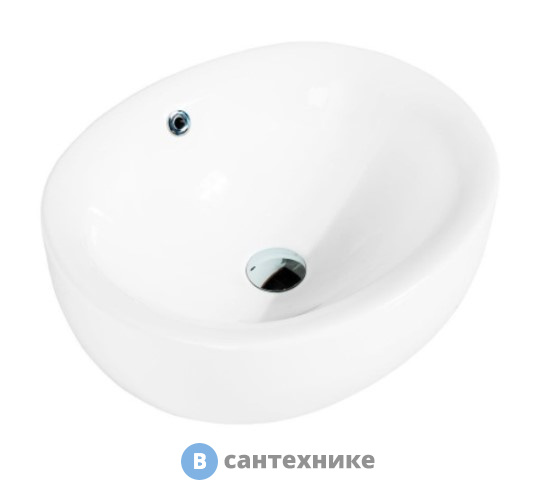 Раковина Art & MAX AM5306-W керамическая накладная белый глянец, 490x420x180 мм