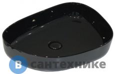 Раковина BelBagno BB1435-NERO (керамическая накладная, чёрная) 550x400x140