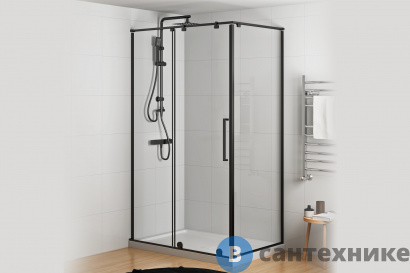 картинка Душевой угол Royal Bath BERN-S RB140x80х195-T-BL (прозрачное) (BERN-S RB8140-T-BL)