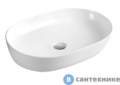 картинка Раковина Art & MAX AM5415-W керамическая накладная белый глянец, 610x410x135 мм