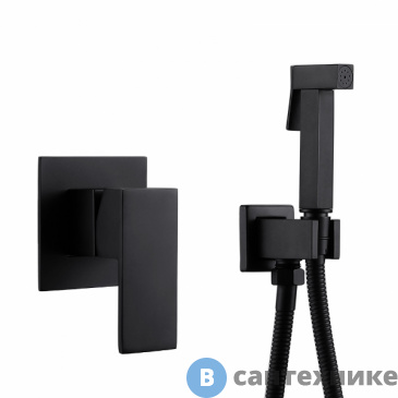 картинка Смеситель ABBER Daheim AF8225B с гигиеническим душем, чёрный матовый