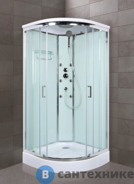 картинка Душевая кабина BelBagno UNO-CAB-R-2-80-C-Cr-TOP (800x800x2350)